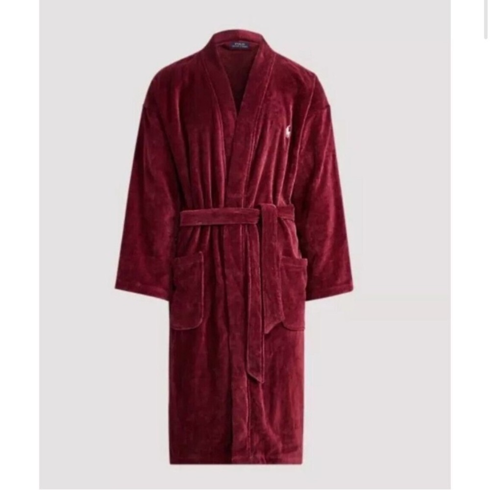 Polo by Ralph Lauren Men’s Terry Velour Robe in Classic Wine